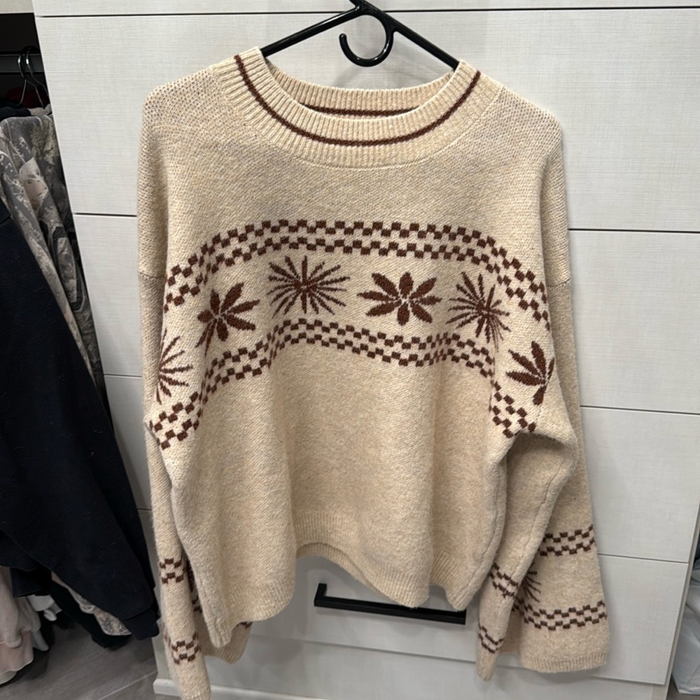 Princess Polly anok star sweater/pant set brown/cream